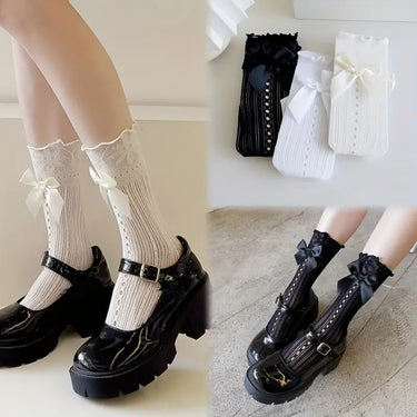 Fishnet Bow Socks